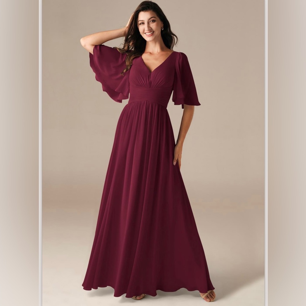 AW Bridal Kennedy Dress Bridesmaids dress in Burgundy A0